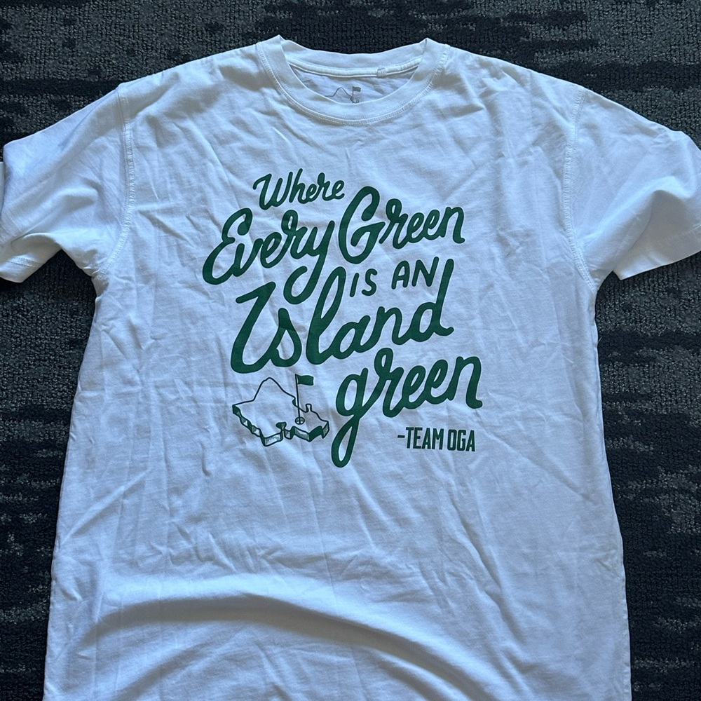White and Green Graphic Tee